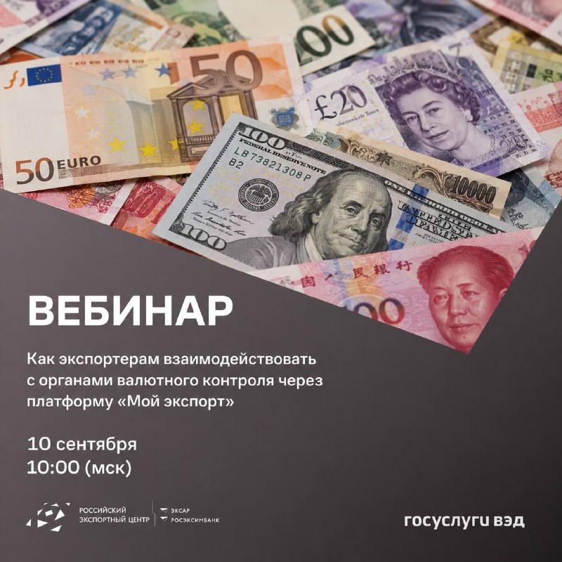 Валютный контроль для экспортеров: вебинар РЭЦ 10 сентября